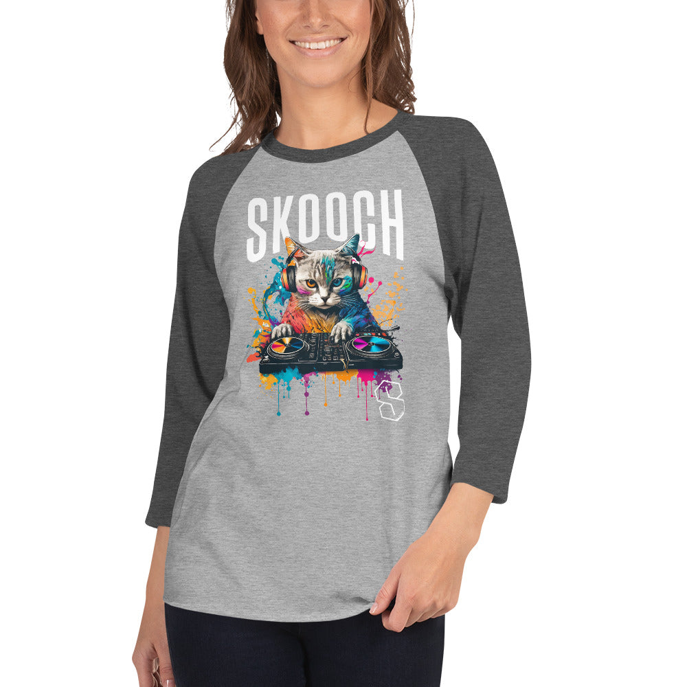 SKOOCH CAT 3/4 sleeve raglan shirt
