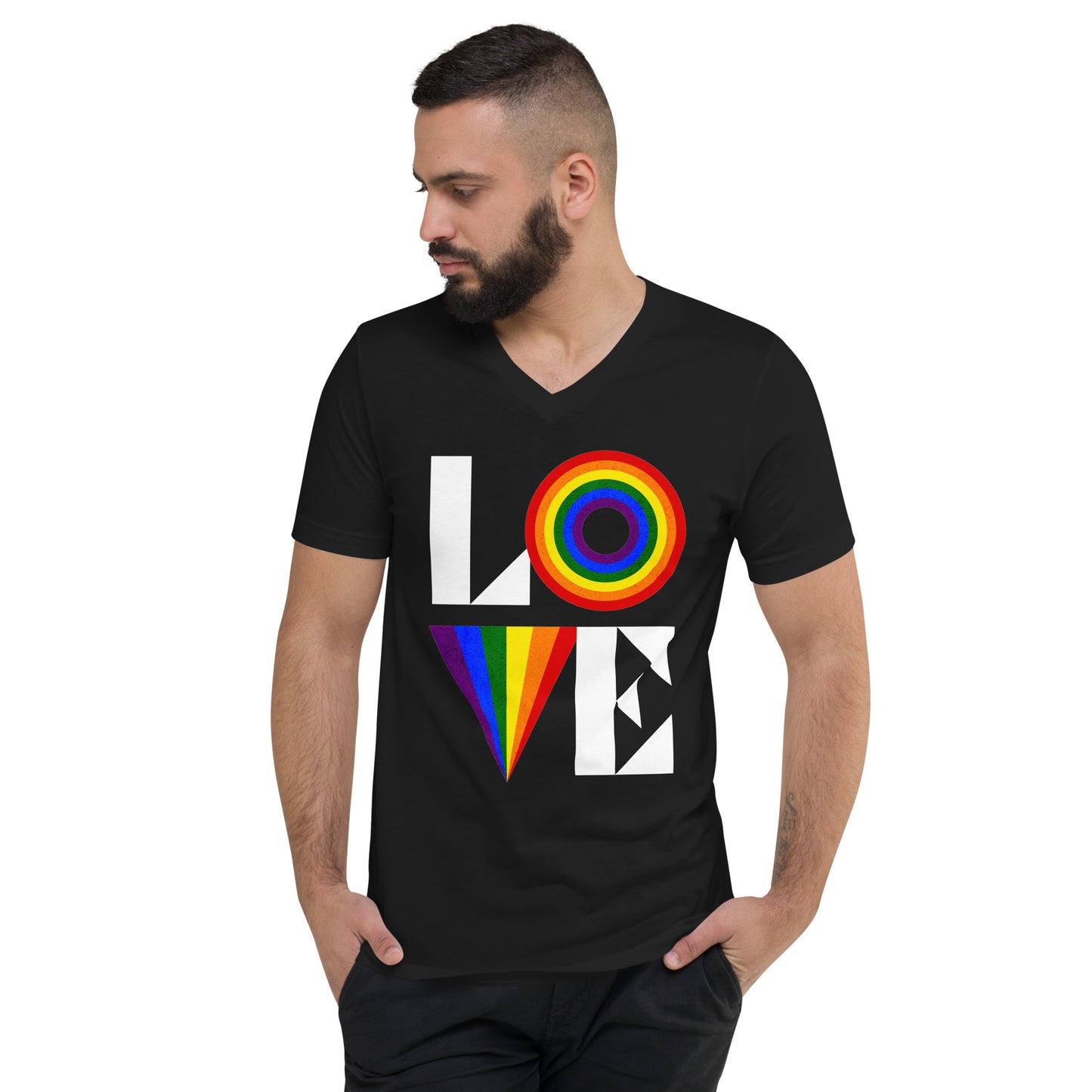 LOVE Unisex Short Sleeve V-Neck T-Shirt