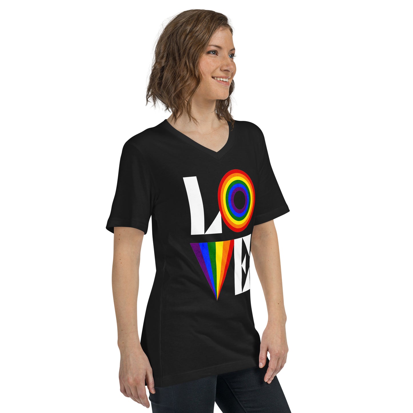 LOVE Unisex Short Sleeve V-Neck T-Shirt