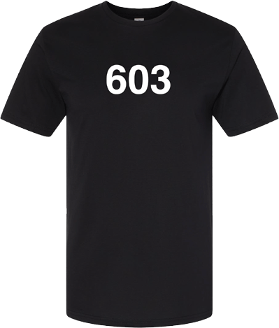 Black T-Shirt with white Helvetica 603