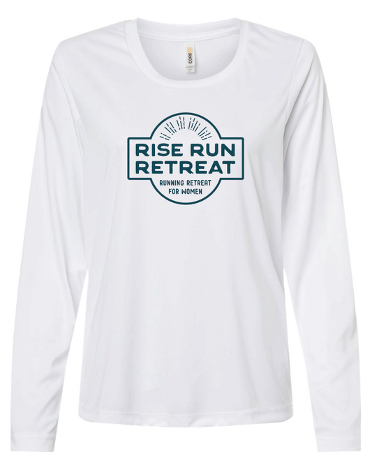 Rise Run Retreat LS UV Performance Top White