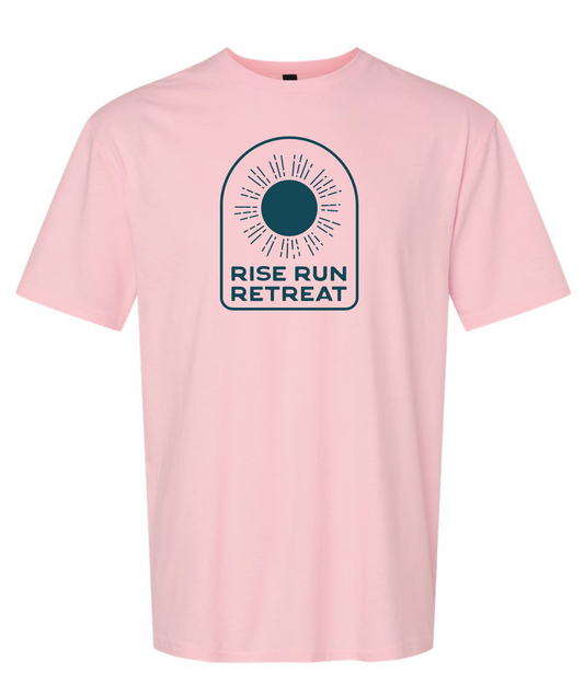 Pink Rise Run Retreat Short Sleeve Cotton T