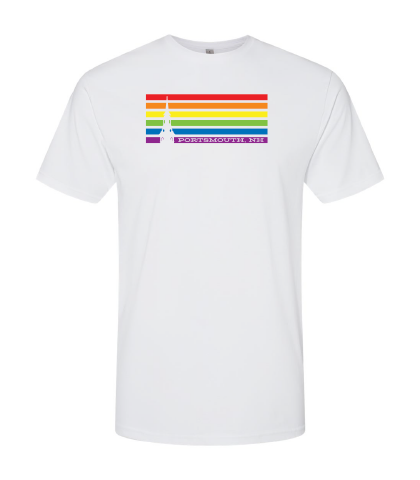 Portsmouth New Hampshire Horizontal Rainbow Short Sleeve T-shirt