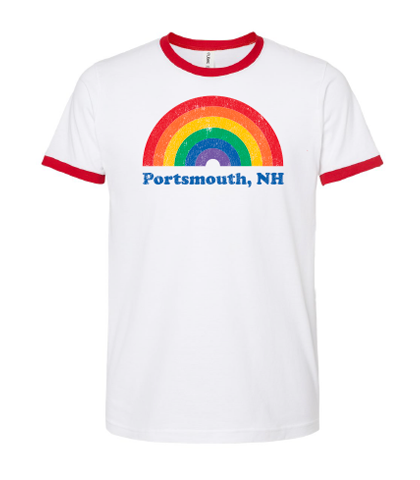 Portsmouth New Hampshire Rainbow Short Sleeve T-shirt