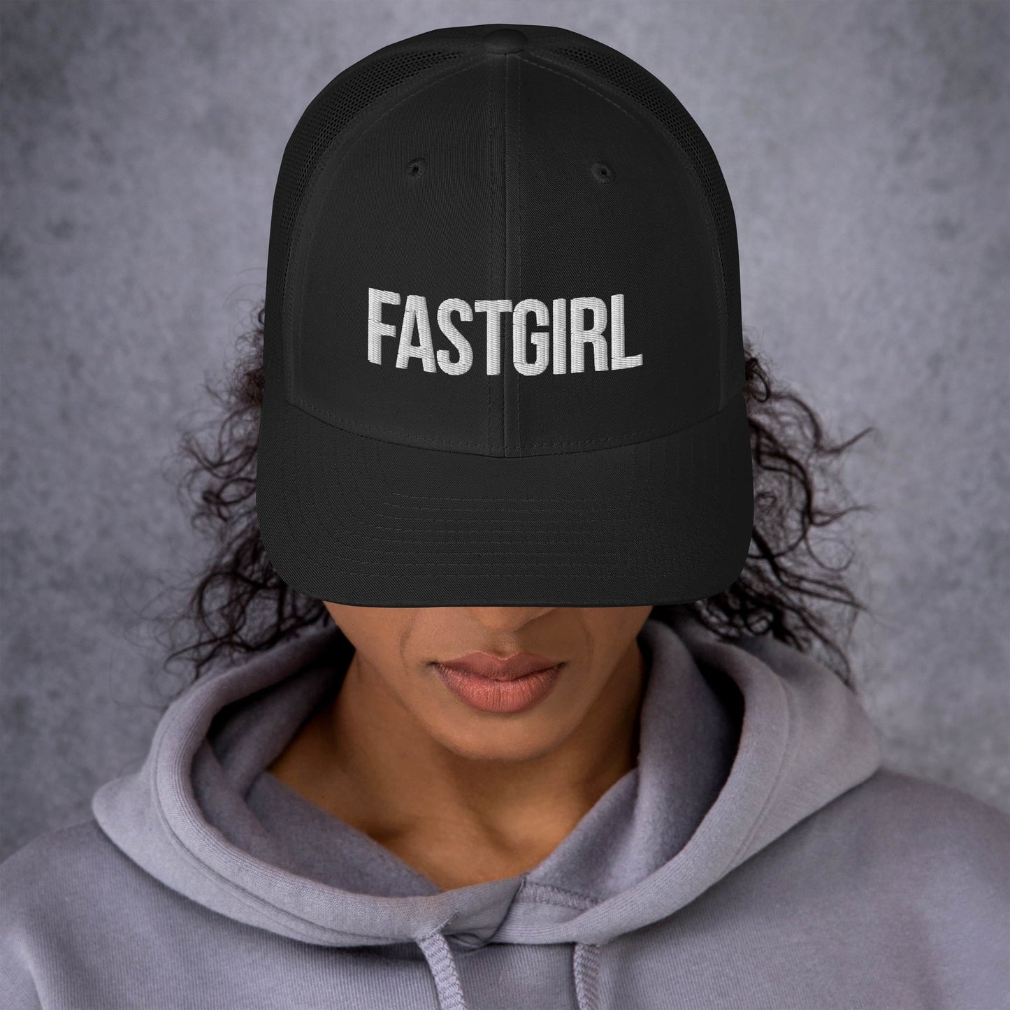 FAST GIRL Snap Back Retro Trucker Cap