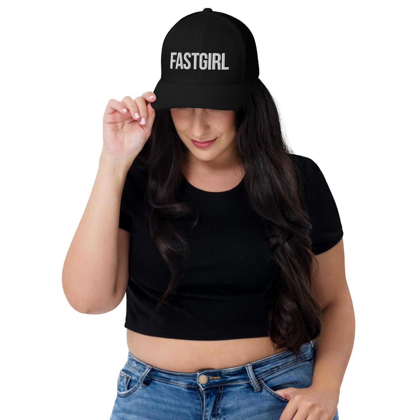 FAST GIRL Snap Back Retro Trucker Cap