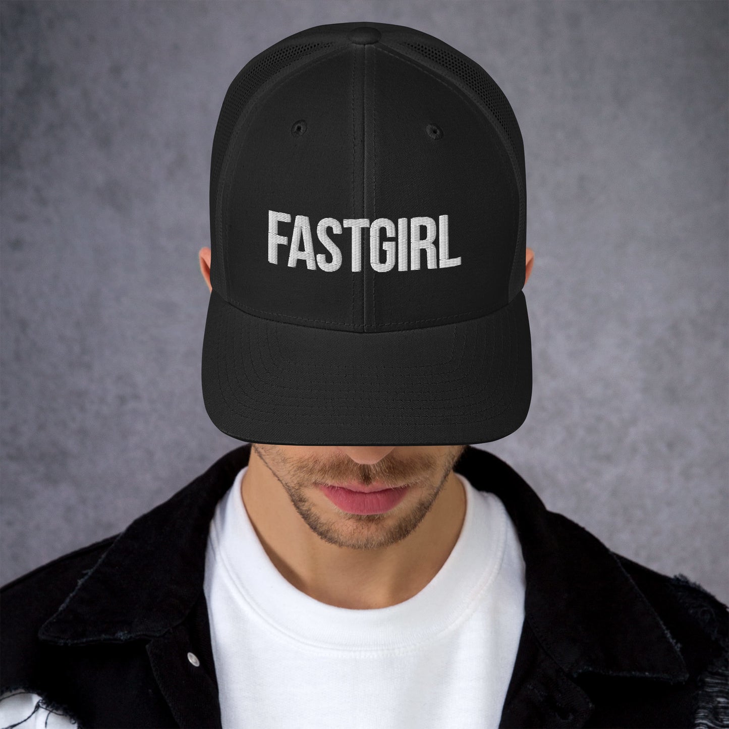 FAST GIRL Snap Back Retro Trucker Cap