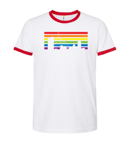 Boston Skyline Rainbow Short Sleeve T-shirt